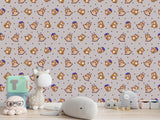 Modern Vinyl Wallpaper Peel an Stick for Decorating a Child's Learning Area — Mural "Educational Owl Print"