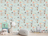 Peel and Stick Full Wall Mural Teddy Bear Hot Air Balloon Ride for Kids Room/Toddler Room