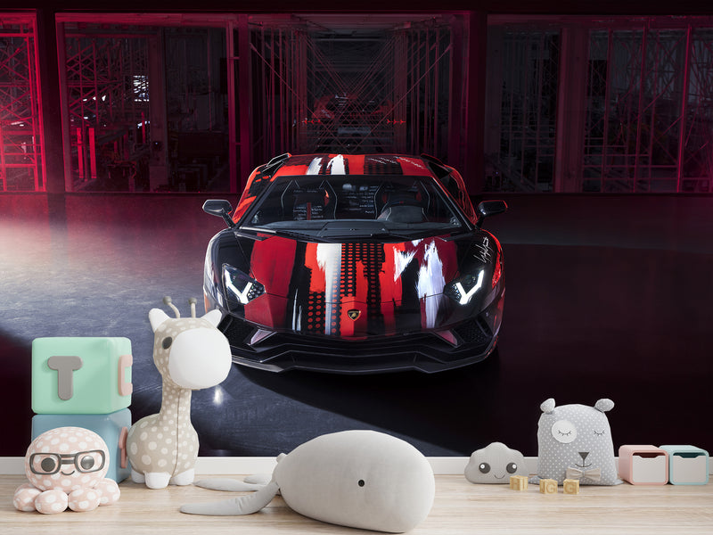 Wall mural 3D self-adhesive in the bedroom, kitchen, hall “LAMBORGHINI”
