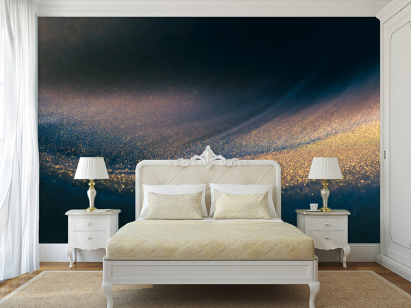 ✨Abstract Style Design for Space Decoration Peel and Stick Mural "Golden Wave" for Kitchen, Hall, Art Space