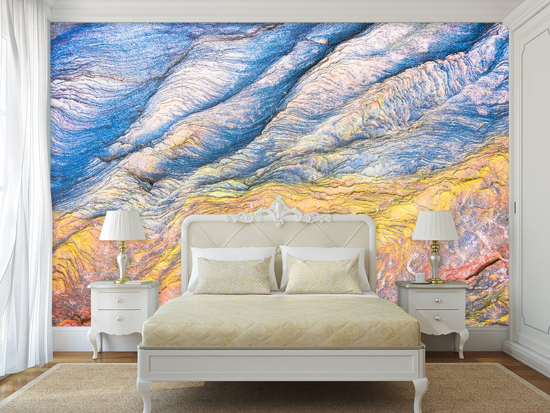 Self-Adhesive Wallpaper Mural – Abstract Art Print "Union of Yellow and Blue"