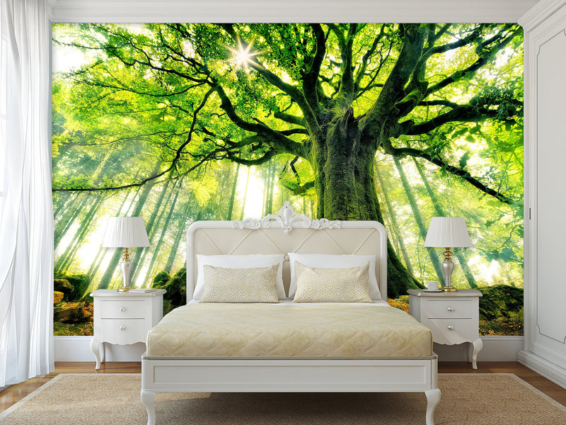 Modern Non-Woven Wallpaper "Tree of Life" — Art Design for a Cozy Living Room or Bedroom