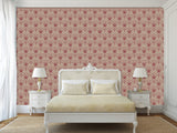 Elegant Art Deco Wallpaper “Wine Lotus” — Peel And Stick Design For Bedroom Or Living Room