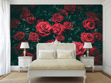 3D Non-Woven Wall Mural Natural Print Design For Bedroom, Living Room Photo Wallpaper "Red Roses"