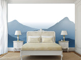 Natural Print Peel and Stick Wall Mural for Home, Beautiful for Bedroom and Kitchen, Self-Adhesive Wallpaper 'Mountain Silhouettes'