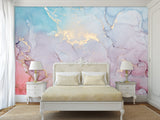 Self-Adhesive Wallpaper Abstract for Modern Interiors – Colorful Flow with Golden Accents