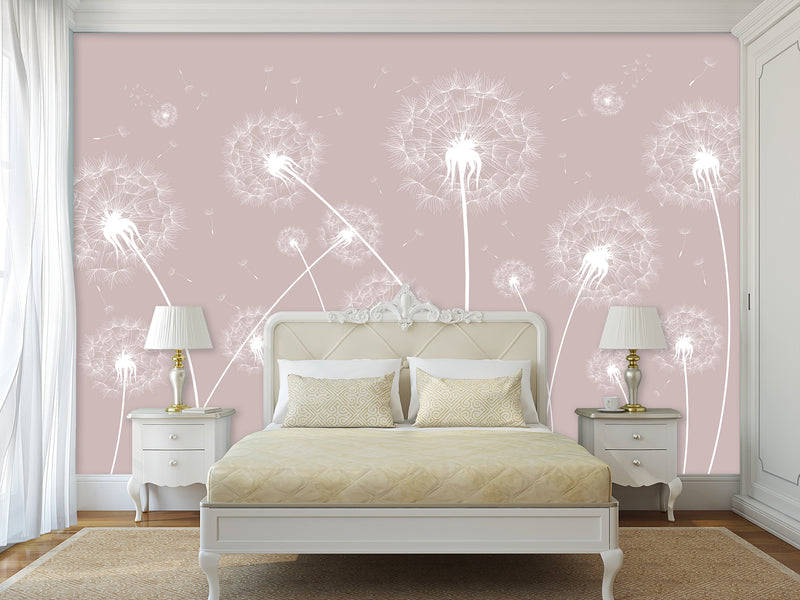 Non-Woven Minimalist Wallpaper With Dandelion Design, Photo Wallpaper For Decorating Bedroom, Living Room 🌿