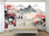 Asian Art  Peel and Stick Wall Mural "Japanese Landscape" Photo Wallpaper For Bedroom Living Room Decor