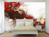 Abstract Wallpaper Red And Black Composition Bright Full Wall Traditional Mural For Office, Bedroom, Living Room