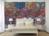 Art Design Geometric Vinyl Wallpaper Peel and Stick Cubes For Office, Workspace