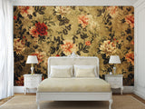 Floral Print Self-Adhesive Mural for Bedroom Decor, Living Room, or Kitchen – "Vintage Style Flower Composition