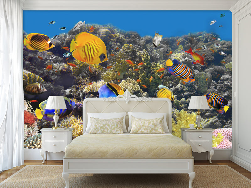 Nature Print Self-Adhesive Wallpaper "Fascinating Underwater World" – For School, Teen Room, Office 🌊