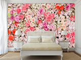 Self-Adhesive Mural Full Wall Blush Rose Art for Home or Bedroom Decor