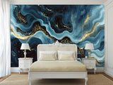 Incredible Design Accent Wall Self-Adhesive Wallpaper For Creative Office Or Living Room Design "Blue Domination"