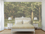 Non-Woven Photo Wallpaper, Vintage Nature-Inspired Wallpaper – "Green Forest" for Living Room