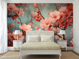 Floral Print 3D Non-Woven Photo Wallpaper for a Cozy Living Room or Bedroom – "Blooming Sakura"