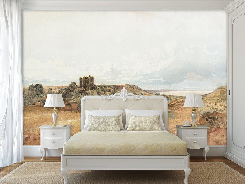 Traditional Wall Mural – “Sheep near Penrhyn Castle, North Wales” by Peter De Wint – Home Decor for Living Room & Bedroom