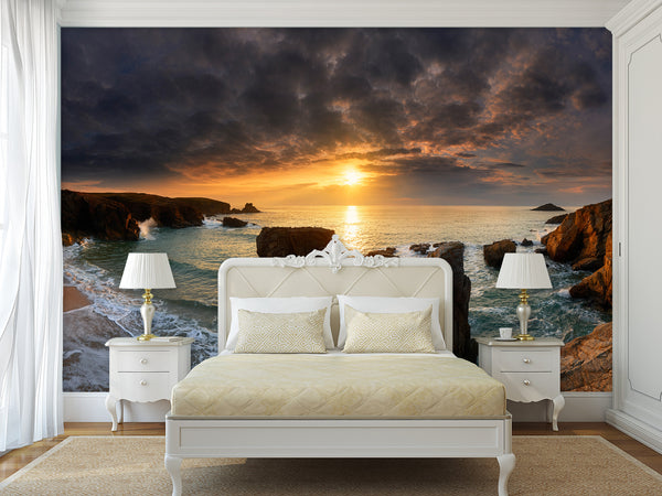 🏞️Natural Print For Comfort Traditional Wall Murals "Bay Of Biscay Near Italy" For Office, Bedroom, Study 🏞️