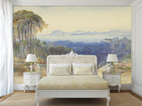 Self-Adhesive Full Wall Mural Accent French Riviera Landscape Wallpaper – Edward Lear for Living Room or Bedroom Design