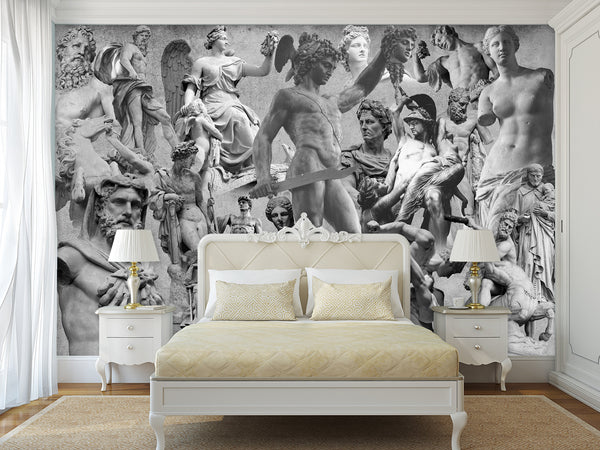 Unique Vintage Design – Traditional Full-Wall Wallpaper "Beauty and Power of Antiquity", Perfect for Bedroom or Living Room