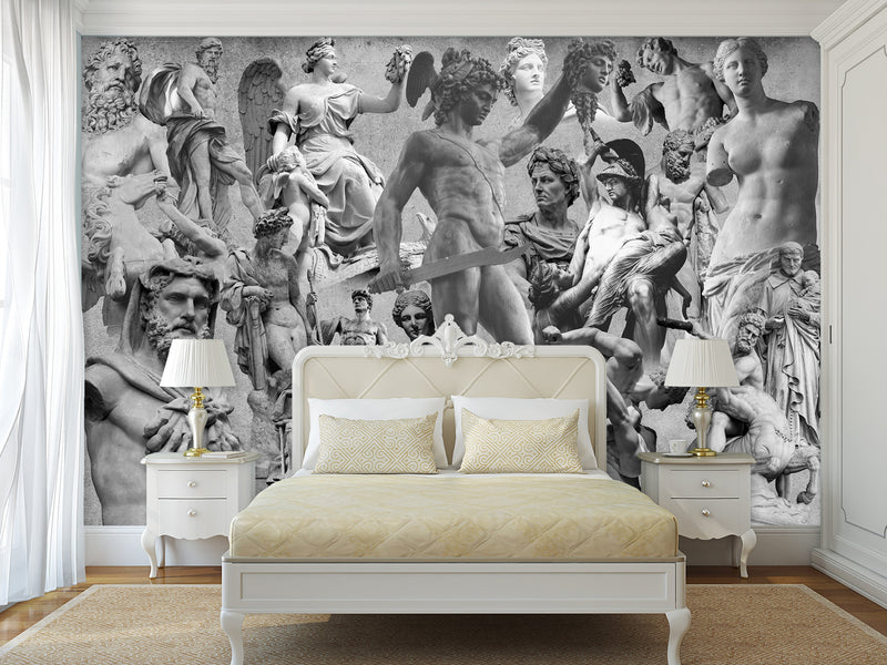 Unique Vintage Design – Traditional Full-Wall Wallpaper "Beauty and Power of Antiquity", Perfect for Bedroom or Living Room