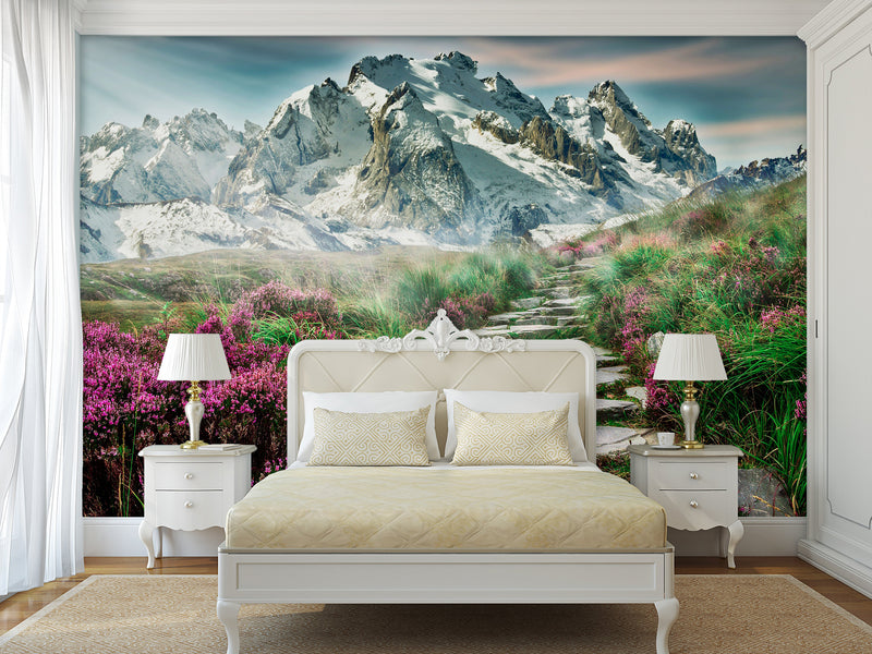 Eco-Friendly Self-Adhesive Wallpaper with "Mountain Trail" Design — Stylish Wall Decor for Your Home