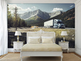 Peel and Stik Wallpaper Volvo On Mountain Road – 3D Wall Art For Bedroom, Kitchen And Living Room