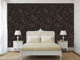 Themed Vinyl Wallpaper Peel and Stick Mural for Coffee Lovers, Perfect for Kitchen, Cafés, Dining Room, Office 'Coffee Art' ☕