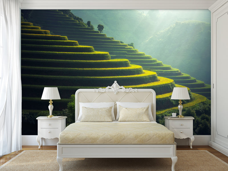 Non-Woven Photo Wallpaper Print For Living Room Or Bedroom "Asian Landscape" Creating Calmness At Home
