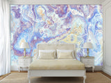 Peel and Stick Abstract Wall Mural Art Desing Abstraction: Blue Color Flows' for Bedroom & Living Room