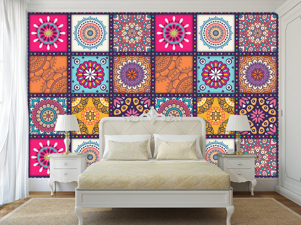 Geometric Design For Home Peel and Stick Wall Mural Mandala For Office, Bedroom, Living Room