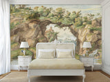 Non-Woven Art Wallpaper – “A Rocky Arch by a Stream” by Gherardo Cibo – Wall Mural for Living Room, Bedroom & Office