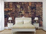 Urbanism Peel and Stick Mural For Living Room, Bedroom, New York Night City 🌃