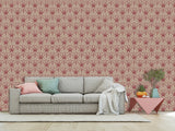 Elegant Art Deco Wallpaper “Wine Lotus” — Peel And Stick Design For Bedroom Or Living Room