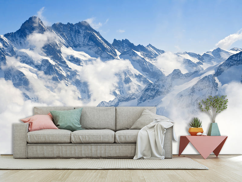 Self-Adhesive Full Wall Wallpaper for Bedroom or Lounge – Alpine Peaks Landscape Design for Home