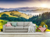 Self-Adhesive Eco Wallpaper For Bedroom, Living Room "Beauty Of The Carpathian Mountains"