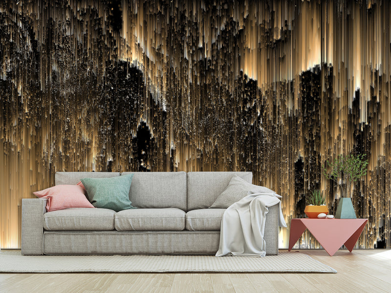 Wall mural Peel and Stick vinyl Wallpaper “Golden rain" Wallpaper for For Home decor, Bedroom