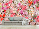 Self-Adhesive Mural Full Wall Blush Rose Art for Home or Bedroom Decor