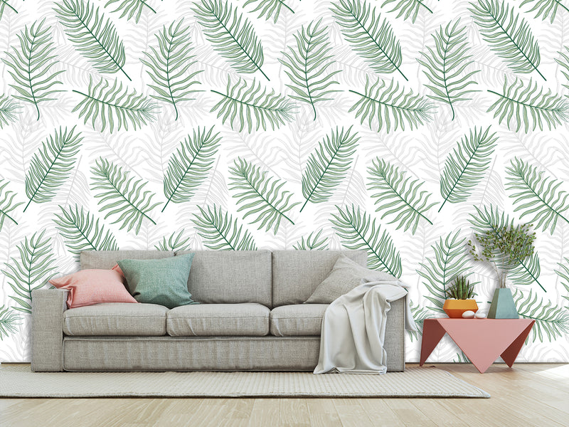 Traditional Wall Murals "Palm Leaves On White Background"  Unique Print For Bedroom  Living Room Kids Room🌿