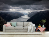 Non-Woven Mural Nature-Inspired Fjord Wallpaper – Scenic Wall Mural For Bedroom Or Living Room