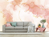 Non-Woven Photo Wallpaper For Bedroom, Living Room, Art Design “Rosea With Golden Abstraction”