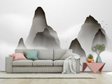 Full-Size Self-Adhesive Wallpaper – Minimalist Clouds Over Mountains Mural For Living Room Or Lounge