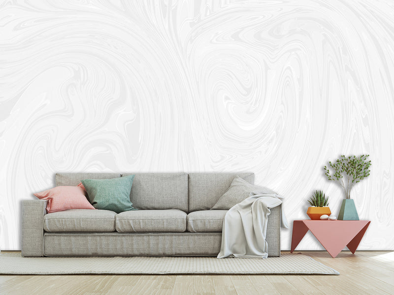 White Non-Woven Wallpaper Art Design for Living Room or Lounge Area – "White Abstraction – Modern Minimalism"