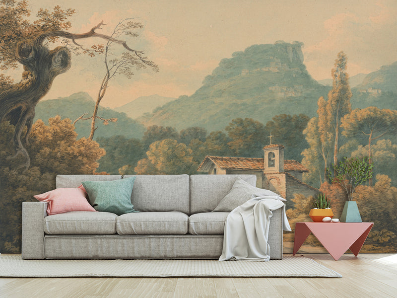 Non-Wowen Wallpaper John Warwick Smith-The Hermitage at Frascati Vintage Style Photo Wallpaper For Living Room And Bedroom