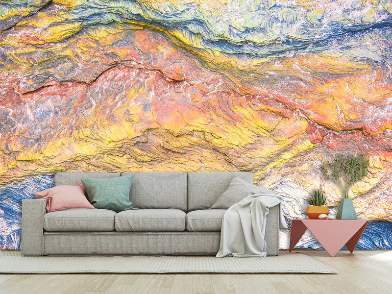 Peel and Stick 3D photo wallpaper Abstract Wall Art – Multicolored Cave-Inspired Texture
