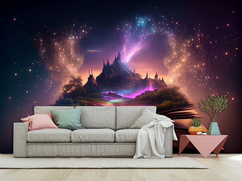 Fairy-Tale Living Room, Kids' Room Traditional Wallpaper To Inspire Imagination And Creativity "Opening The Book Of World Secrets" 📖✨