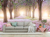 Peel and Stick Made In-House Print For Living Room, Lounge Area "Blooming Trees"