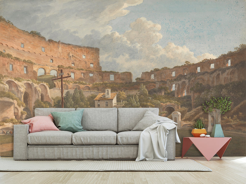 Non-Woven Wall Mural – Reproduction of Painting “Colosseum in Ancient Rome” – For Living Room or Bedroom