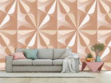 Beige Geometric Wallpaper – Full-Wall Self-Adhesive Mural for Living Room or Lounge Area, "Beige Geometric Pattern"