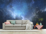 Non-Wowen Wallpaper Blue Nebula – Large Full Wall Wallpaper for Bedroom Interior